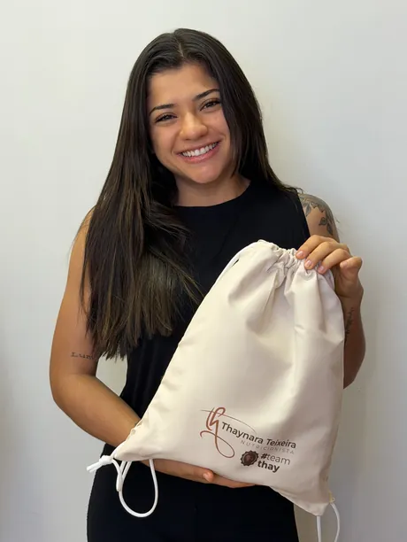Paciente com a ecobag no consultório