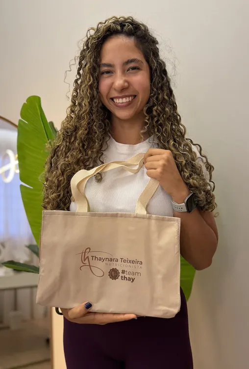 Paciente com a ecobag NutriTransforma